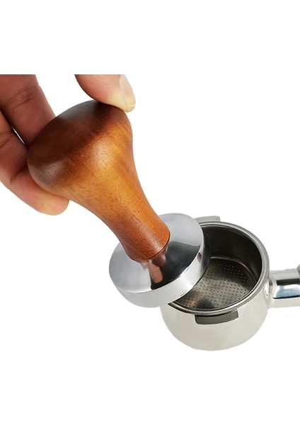 Aluminum 58MM Style Kahve Sabotaj Tozu Çekiç Ahşap Saplı Tamperler Düz Mat Kahve Gereçleri Aksesuarları (Yurt Dışından) fırsatları