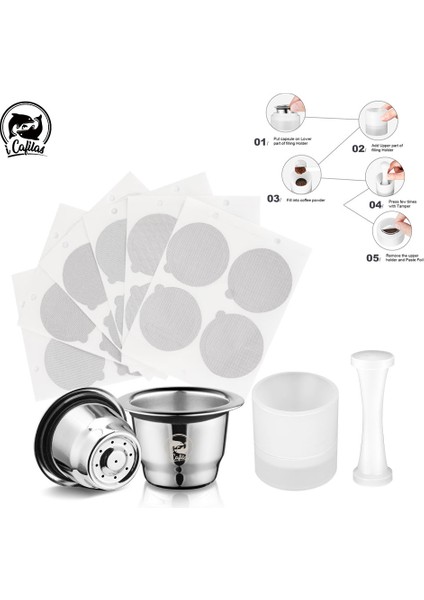 Erik Tarzı Icafilas Nespresso Için Yeniden Kullanılabilir Kahve Kapsülü Folyo Kapaklı Paslanmaz Çelik Filtre Sabotaj Dozajlı Espresso Pod (Yurt Dışından) fiyatları