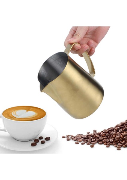 Altın Tarzı 400 ml 380MLMLML Paslanmaz Çelik Kuğu Süt Sürahisi Süt Köpürtme Fincan Kahve Sürahi Krem Frother Maker Latte Sanat Stencil (Yurt Dışından)