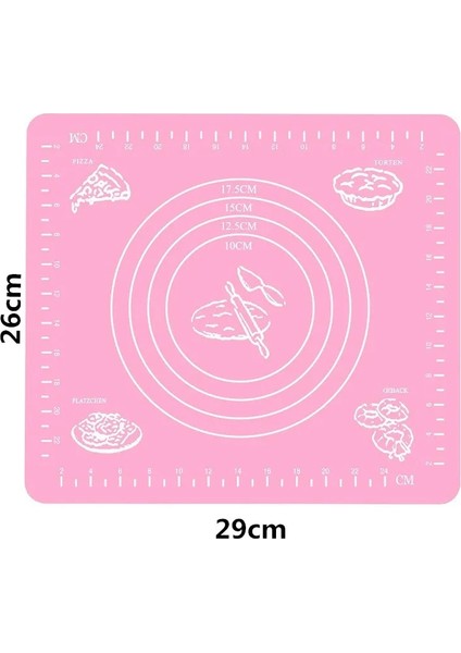 29X26CM Pembe Stil Silikon Pişirme Paspasları Levha Pizza Hamur Yapışmaz Maker Tutucu Pasta Mutfak Aksesuarları Pişirme Araçları Gereçler Bakeware Aletler (Yurt Dışından)