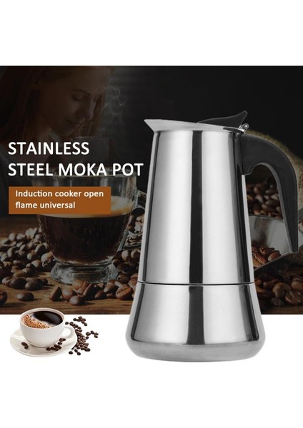 300ML Stili Fincan Cezve Mocha Espresso Latte Percolator Soba Kahve Makinesi Pot Içecek Araçları Cafetiere Latte Set Üstü Ocak Mutfak (Yurt Dışından)