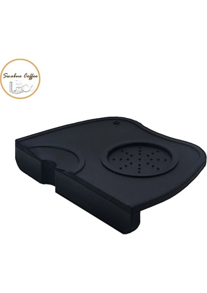 Siyah M Stili Swabue Kaymaz Espresso Kahve Sabotaj Mat Kauçuk Preslenmiş Tamping Toz Distribütör Tutucu Köşe Ped Barista (Yurt Dışından)