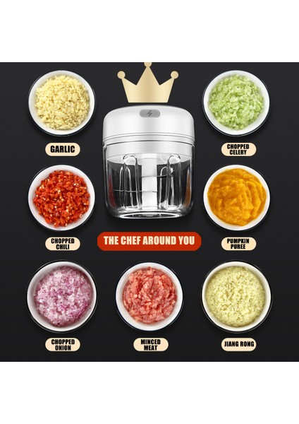 250ML Stili 250 ml USB Elektrikli Sarımsak Ezici Kırıcı Mutfak Robotu Kıyma Makinesi Hızlı Doğrama Sarımsak Zencefil Sebze Meyve Cocina (Yurt Dışından) indirimleri