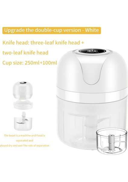 100ML-250ML Stili Şarjlı Sarımsak Kıyıcı Salça Makinesi Kıyma Kıyma Yardımcı Gıda Makinesi Biber Sebze Kırıcı Ezici Mutfak Aletleri (Yurt Dışından)