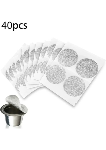 40 Adet Tarzı Alüminyum Folyo Kahve Kapsül Mühür Kapakları Bakla Sticker Kahve Kapsüllerini Doldurmak Için Değiştirin Nespresso Kahve Malzemeleri (Yurt Dışından)