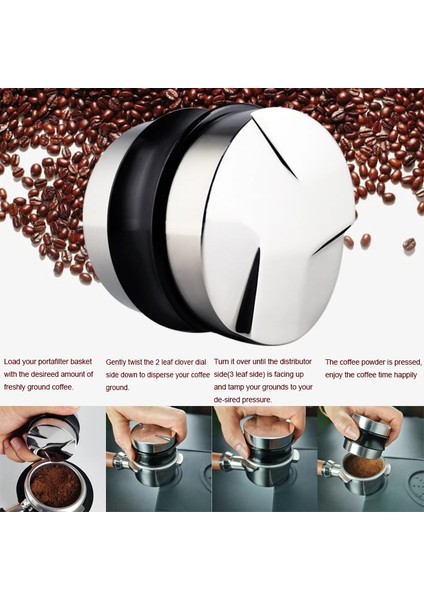 Gümüş Yüzük 53MM Tarzı Espresso Kahve Makineleri Için Açı Düz ​​tabanlı Kahve Sabotaj Pres Kahve Öğütücü Cafe Toz Çekiç (Yurt Dışından) indirimleri
