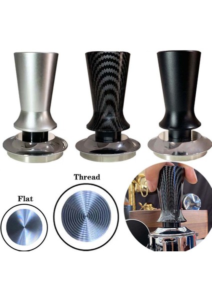 Doku Stili 53MM-İPLIK mm Kahve Sabotaj Ayarlanabilir Derinlik Ölçeği 30LB Espresso Yayları Kalibre Edilmiş Sıkıştırma Paslanmaz Çelik Düz Iplik Tabanı (Yurt Dışından) fiyatları