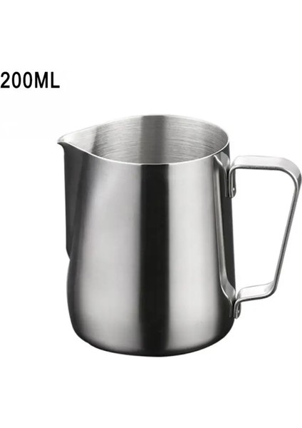 200ML Tarzı Süt Sürahileri Çekme Çiçek Fincan Cappuccino Süt Pot Paslanmaz Çelik ml Kahve Sürahi Espresso Fincanları Latte Art Süt Köpürtücü (Yurt Dışından)