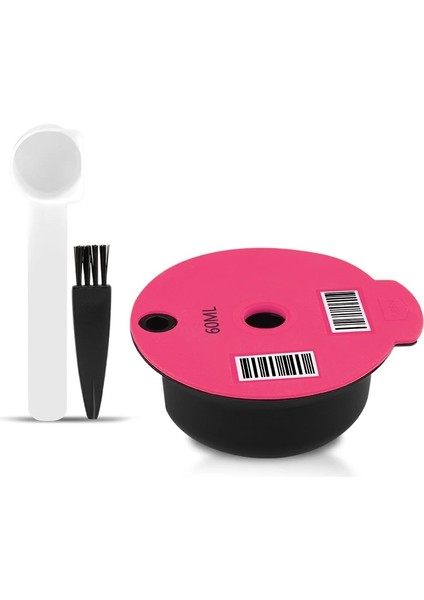 60ML 1pic Stili Kahve 60MLML Yeniden Kullanılabilir Kahve Kapsülleri Bosch-S Makinesi Için Sevimli Kahve Değirmeni Kaşığı Tassimo Doldurulabilir Filtre Pod (Yurt Dışından)