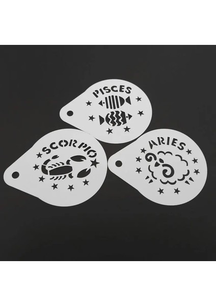 2.8 Inç ve Karikatür Takımyıldızı Kahve Stencil Şablonu Cappuccino Latte Sanat Plastik Baskı Kalıbı Barista Araçları (Yurt Dışından) fırsatları