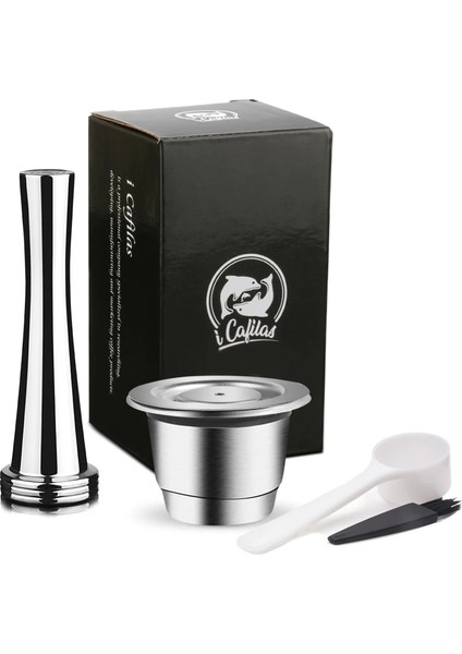 Fildişi Tarzı Icafilas Doldurulabilir Paslanmaz Çelik Espresso Kahve Makinesi Nespresso Makinesi Için Kapsül Yeniden Kullanılabilir Filtre Kahve Kapları (Yurt Dışından)