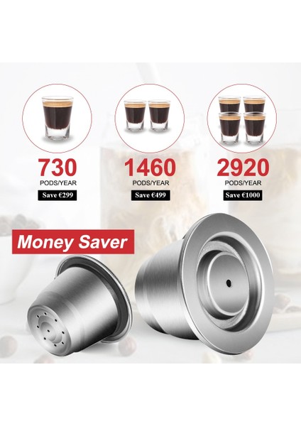 Fildişi Tarzı Icafilas Doldurulabilir Paslanmaz Çelik Espresso Kahve Makinesi Nespresso Makinesi Için Kapsül Yeniden Kullanılabilir Filtre Kahve Kapları (Yurt Dışından) fiyatları