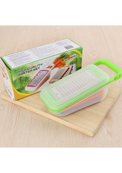 Mandoline Dilimleme Öğütücü Sebze Kesici Manuel Patates Havuç Rende Parçalayıcı Paslanmaz Çelik Bıçak ve Gıda Kabı ile (Yurt Dışından)