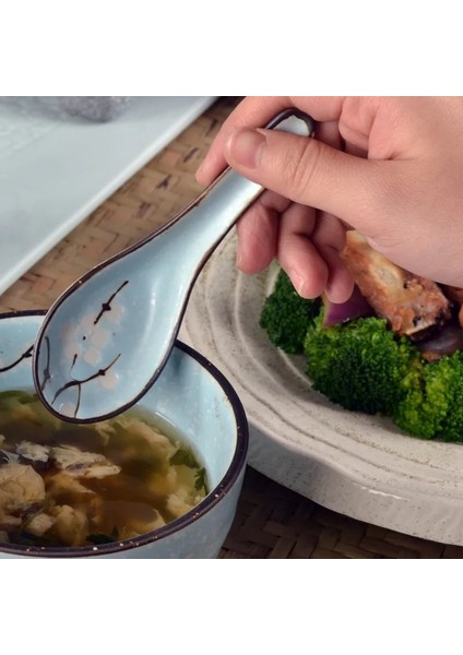 Çoklu Stil Çorba Kaşığı Çiçek Kahve Süt Karıştırma Kaşığı Sofra Japon Mutfak Seramik Kaşık Seti Pişirme Gereçleri Servis Tatlı Kaşıkları (Yurt Dışından)