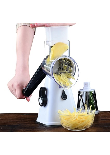 Yeşil Stil Çok Fonksiyonlu Sebze Kesicisi Davul Sebze Kesicisi Kesici Patates Meyve Kıyma Makinesi Döner Rende El Dilimleme Mutfak Gereçleri (Yurt Dışından)