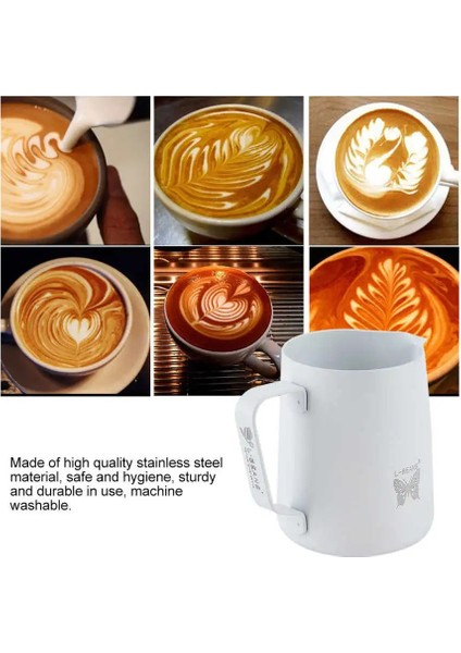Renkli Stil 350 ml Paslanmaz Çelik Süt Köpürtme Sürahi Kahve Fincanı Latte Sanat Süt Köpürtücü Sürahi Süt Köpürtücü Kahve Sanatı Ofis Için Yapma Aracı (Yurt Dışından)