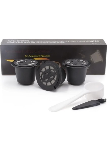 Turuncu Tarzı Icafilasstainless Steel Nespresso Kahve Filtresi Için Yeniden Kullanılabilir Kapsül Paslanmaz Kahve Sabotaj Metal Kahve Kaşığı Klipsli (Yurt Dışından)