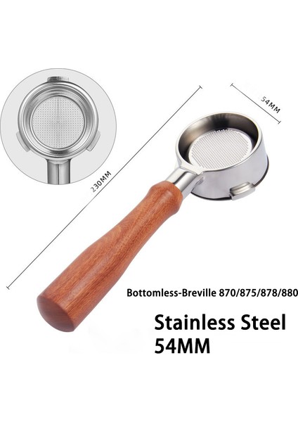 54 Mm-E Tarzı 54MM Kahve Dipsiz Portafilter Breville Sage Filtre Sepeti Yedek Espresso Kahve Makinesi Aksesuarı (Yurt Dışından)