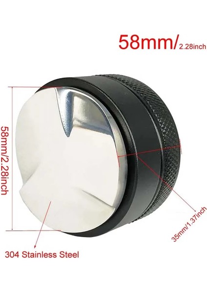 Black Tamper 58MM Style 304 Paslanmaz Çelik Kahve Sabotaj mm Ayarlanabilir Yükseklik Toz Çekiç Bez Kahve Distribütörü Kahve Dağıtım Aracı (Yurt Dışından)
