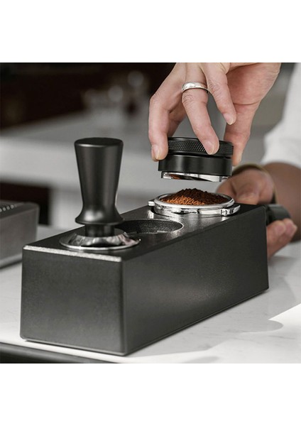Siyah Stil Kahve Sabotaj Mat Tutucu Espresso Kolu Filtre Tutucu Sabotaj Tabanı Barista Kahve Aksesuarları Depolama Tutucu (Yurt Dışından)