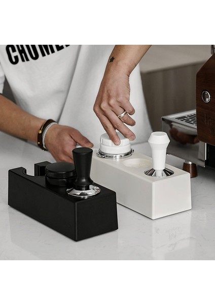 Siyah Stil Kahve Sabotaj Mat Tutucu Espresso Kolu Filtre Tutucu Sabotaj Tabanı Barista Kahve Aksesuarları Depolama Tutucu (Yurt Dışından)