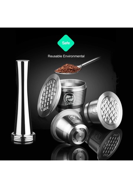 2 Kapsül Tarzı Icafilas Stianless Metal Doldurulabilir Yeniden Kullanılabilir Kahve Kapsül Kaşığı, Nespresso Kapsül Için Klipsli Sabotaj (Yurt Dışından) indirimleri