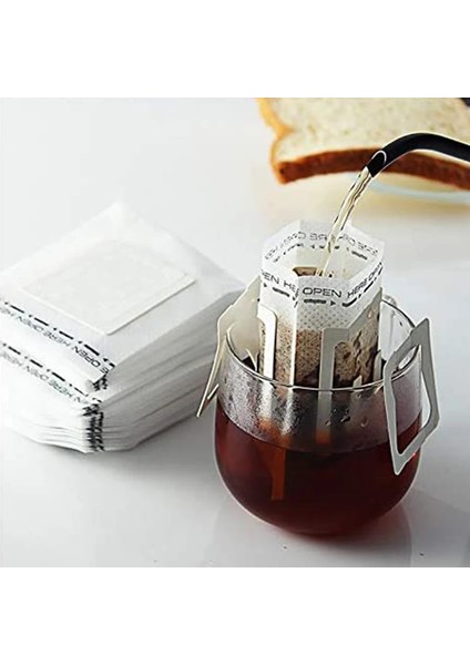 Beyaz Stil 7,5 x 9 cm Kahve Filtresi Kağıt Torbalar Tek Kullanımlık Damla Kahve Torbası Taşınabilir Asılı Kulak Styl Espresso Kahve Aksesuarları Çay Demlik Aracı (Yurt Dışından)