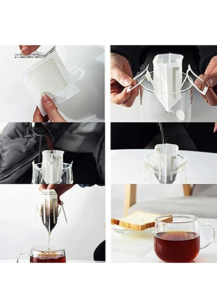 Beyaz Stil 7,5 x 9 cm Kahve Filtresi Kağıt Torbalar Tek Kullanımlık Damla Kahve Torbası Taşınabilir Asılı Kulak Styl Espresso Kahve Aksesuarları Çay Demlik Aracı (Yurt Dışından)