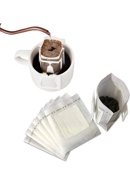 Beyaz Stil 7,5 x 9 cm Kahve Filtresi Kağıt Torbalar Tek Kullanımlık Damla Kahve Torbası Taşınabilir Asılı Kulak Styl Espresso Kahve Aksesuarları Çay Demlik Aracı (Yurt Dışından)