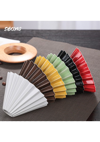 Ahşap Tarzı Seramik El Yapımı Origami Filtre Bardağı, El Yapımı Kahve Filtre Bardağı, V60 Huni Damla Kek Bardağı, Çoklu Renkler Mevcuttur (Yurt Dışından)