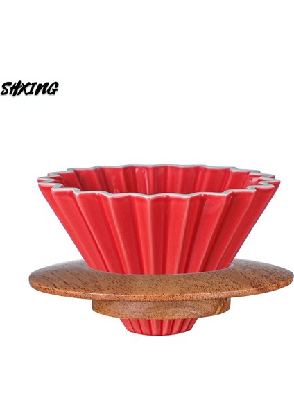Ahşap Tarzı Seramik El Yapımı Origami Filtre Bardağı, El Yapımı Kahve Filtre Bardağı, V60 Huni Damla Kek Bardağı, Çoklu Renkler Mevcuttur (Yurt Dışından)