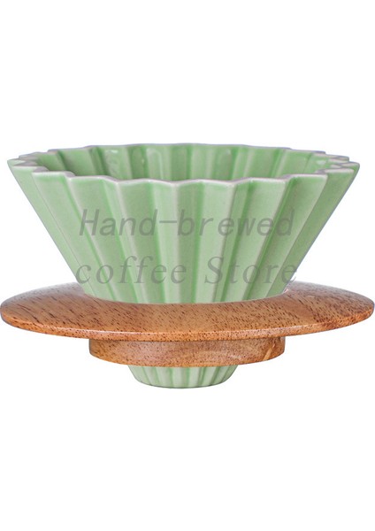 Ahşap Tarzı Seramik El Yapımı Origami Filtre Bardağı, El Yapımı Kahve Filtre Bardağı, V60 Huni Damla Kek Bardağı, Çoklu Renkler Mevcuttur (Yurt Dışından)