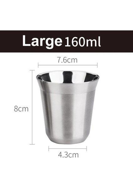 160ML Tarzı Yeni Paslanmaz Çelik Metal Bira Bardağı Şarap Bardakları Kahve Bardağı Çay Süt Kupaları Ev 80MLML (Yurt Dışından)