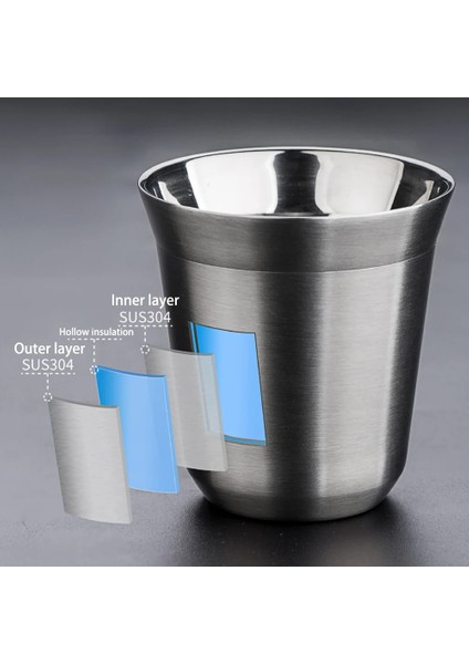 160ML Tarzı Yeni Paslanmaz Çelik Metal Bira Bardağı Şarap Bardakları Kahve Bardağı Çay Süt Kupaları Ev 80MLML (Yurt Dışından) indirimleri