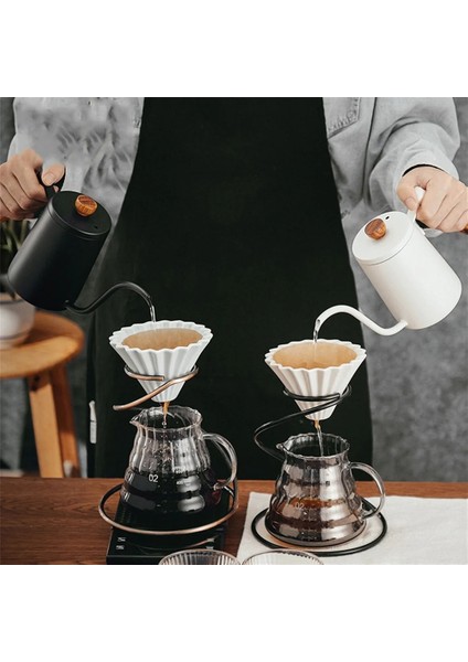Termometre Tarzı 1 Adet Kahve Su Isıtıcısı Manuel Cezveler Ahşap Saplı Paslanmaz Çelik Uzun Ağızlı El Kahve Makinesi Damlatıcı Cezveler Чайник 600ML (Yurt Dışından) modelleri