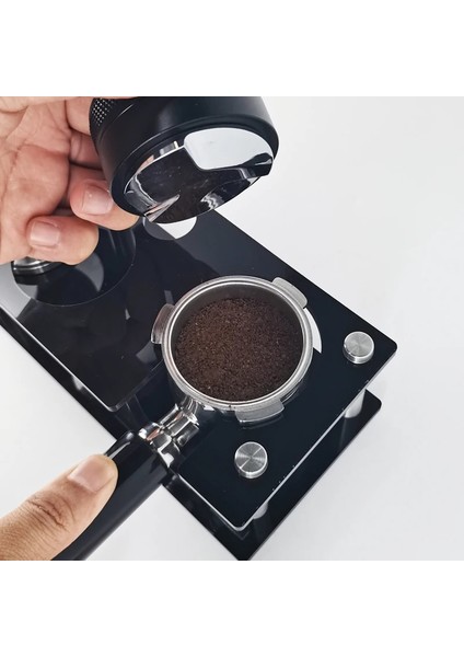 51 mm Gümüş Kurcalama Stili Kahve Filtresi Dış Müdahale Tutacağı Espresso Dağıtıcı Mat Taban Rafı Barista Araçları Aksesuarları Çok Fonksiyonlu Amper Standı (Yurt Dışından) fırsatları