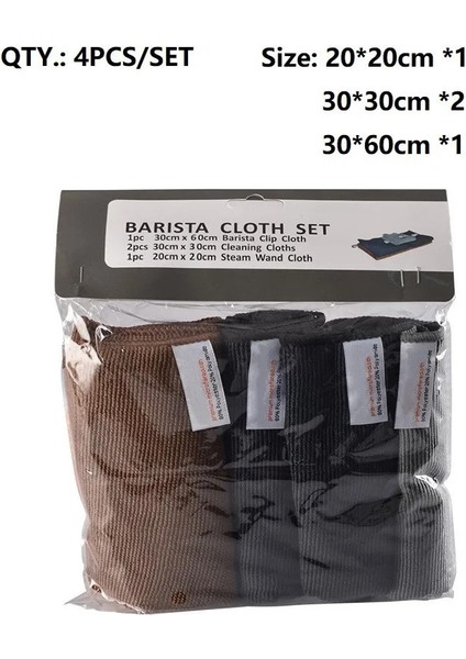 4 Adet-Set 2 Tarzı Mikrofiber Temizlik Havluları Kahve Temizleme Bezi Barista Havlu Espresso Makinesi Barista Cafe Araçları Için Yumuşak Emici Klip Bezi (Yurt Dışından)