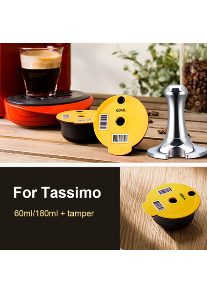C180ML-TI Tarzı Icafilas 60 ml ml Yeniden Kullanılabilir Kahve Kapsül Kapsülleri Bosch-S Tassimo Makinesi Doldurulabilir Filtre Makinesi Pod Silikon Kapak (Yurt Dışından)