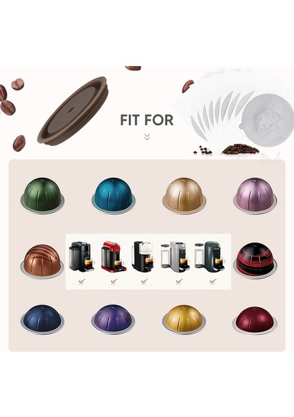 6 Adet Tarzı Paslanmaz Çelik Yeniden Kullanılabilir Kahve Kapsül Filtresi Pvc Barkodlu Nespresso Vertuo Kapsülleri Vertuoline GCA1DELONGHI Için Fit (Yurt Dışından) modelleri