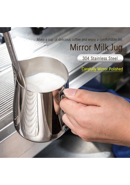 600ML-ÖLÇÜM Stili Kahve Latte Süt Köpürtme Sürahisi Süt Köpürtücü Sürahi Paslanmaz Çelik Sürahi Espresso Barista Sürahi Süt Tenceresi Kahve Aksesuarları (Yurt Dışından)