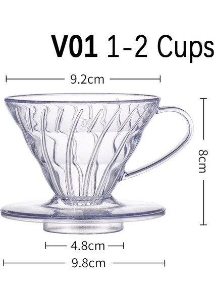V01 Stili Kahve Damlatıcı Reçine Damla Kahve Huni Filtreli Fincan V01 V02 Barista Kahve Demleme Üzerine Dökün Için Plastik Kahve Filtresi (Yurt Dışından)