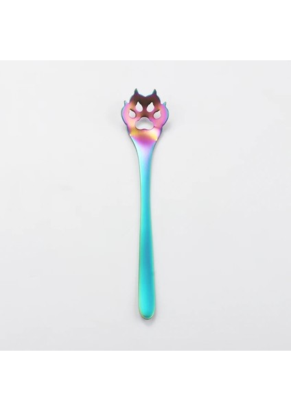 No.12 Tarzı Paslanmaz Çelik Yaratıcı Altın Köpek Kedi Pençe Pençe Içi Boş Kaşık Çay Kahve Tatlı Kaşık Sevimli Mutfak Gereçleri Sofra Kupa Malzemeleri (Yurt Dışından)