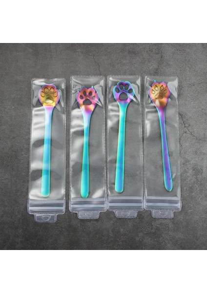 No.12 Tarzı Paslanmaz Çelik Yaratıcı Altın Köpek Kedi Pençe Pençe Içi Boş Kaşık Çay Kahve Tatlı Kaşık Sevimli Mutfak Gereçleri Sofra Kupa Malzemeleri (Yurt Dışından) fiyatları