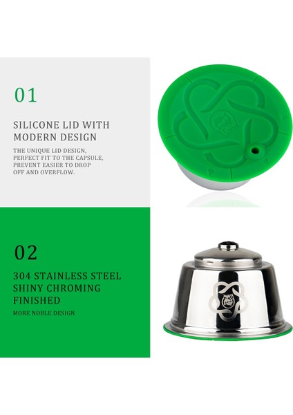 Açık Yeşil Tarzı Icafilas Nescafe Dolce Gusto Için Yeniden Kullanılabilir Kahve Kapsül Bölmesi Paslanmaz Çelik ve Plastik Dolum Kahve Filtreleri Damlatıcı Sepetler (Yurt Dışından) fiyatları