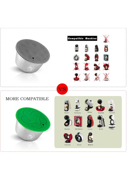 Açık Yeşil Tarzı Icafilas Nescafe Dolce Gusto Için Yeniden Kullanılabilir Kahve Kapsül Bölmesi Paslanmaz Çelik ve Plastik Dolum Kahve Filtreleri Damlatıcı Sepetler (Yurt Dışından) modelleri