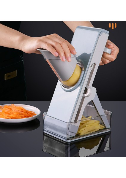 Gri Tarzı Elle Çalıştırılan Sebze Kesici Mutfak Kolu Sebze Kesici Basın Rende Limon Dilimleyici Kalın ve Tredder Et Dilimleyici (Yurt Dışından)