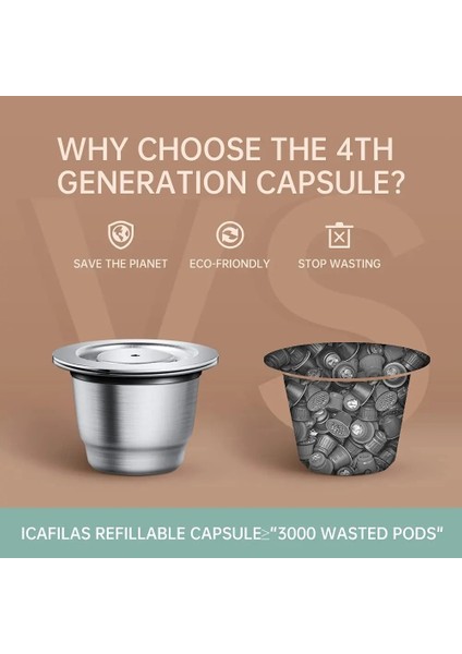 1 Bardak 1kurcalama Stili Nespresso Paslanmaz Çelik Espresso Fincanları Için Yeniden Kullanılabilir Kahve Kapsülü Doldurulabilir Kahve Kapsülleri Sabotaj Dozaj Halkalı Kapsül (Yurt Dışından)