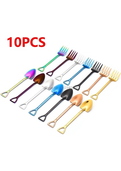 Sj Tarzı 410 Malzeme 10 Adet Yaratıcı Kürek Çatal Kaşık Paslanmaz Çelik Çatal Dondurma Tatlı Kahve Kaşığı Meyve Çatalı Çay Kaşığı Karıştırma Kaşığı (Yurt Dışından) fiyatları