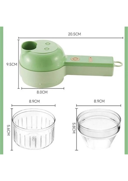 Yeşil Stil 4ın1 Çok Fonksiyonlu Elektrikli Sebze Kesici Dilimleme Sarımsak Çamur Ezici Pres Mikser Gıda Dilim Gadget Mutfak Aksesuarları (Yurt Dışından)