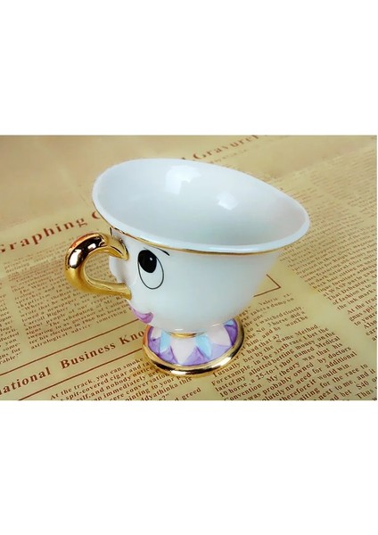 Plaka 21CM Tarzı Karikatür Güzel ve Çirkin Çaydanlık Kupa Mrs Potts Çip Çaydanlık Fincan Seti Cogsworth Porselen Hediye 18K Altın Kaplama Boyalı Emaye (Yurt Dışından) indirimleri